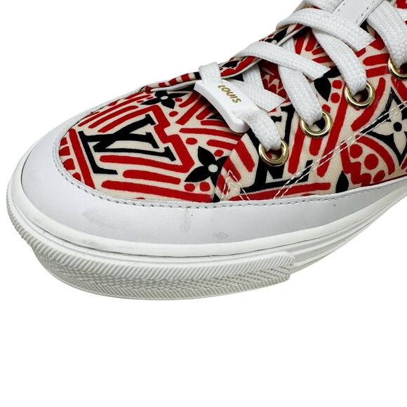 Louis Vuitton Red and White Patterned Flats - Picture 6 of 9